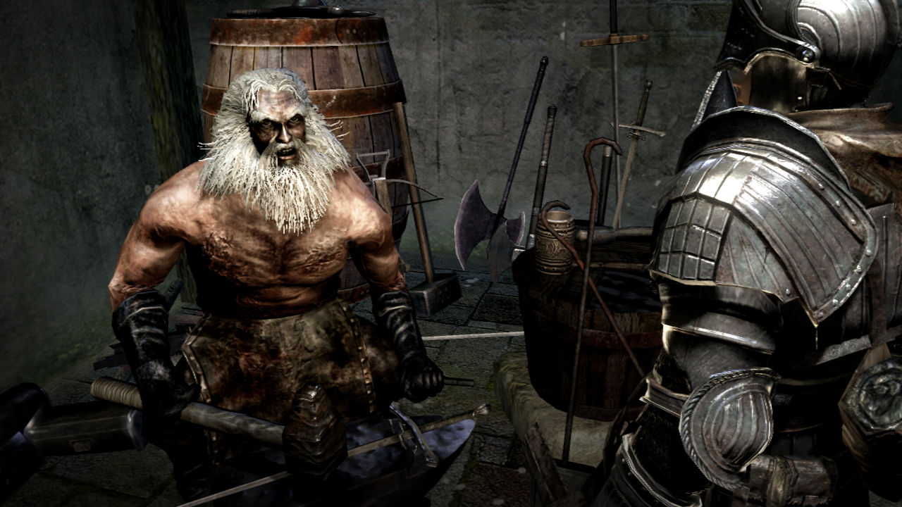 Dark Souls Screenshot at the smithy.
