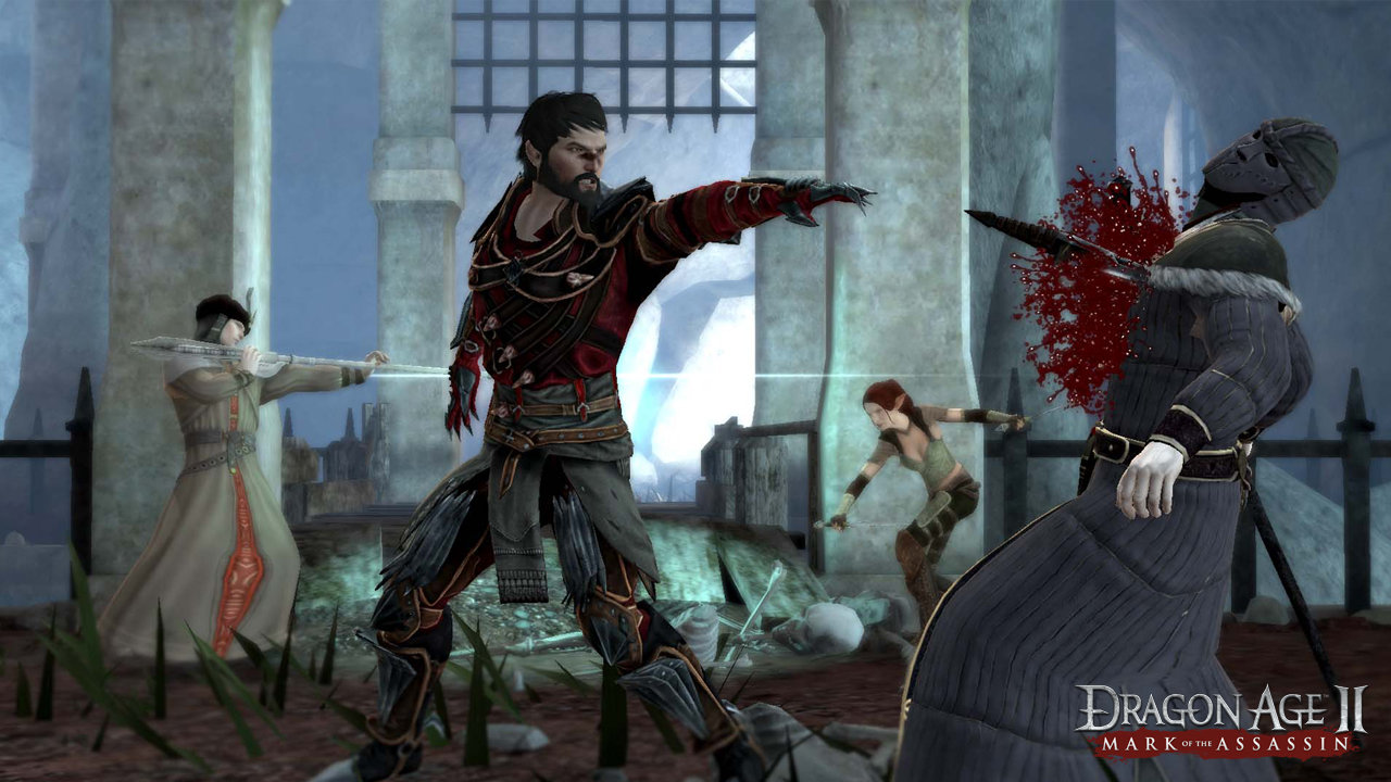 An image of Hawke pointing in Dragon Age II