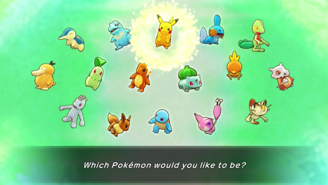 Selecting your team with Pikachu selected in Rescue Team DX.