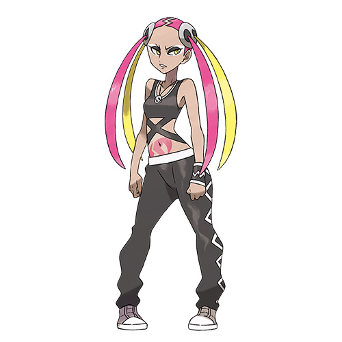 Plumeria of Pokémon Sun & Moon's Team Skull is depicted in a portrait.