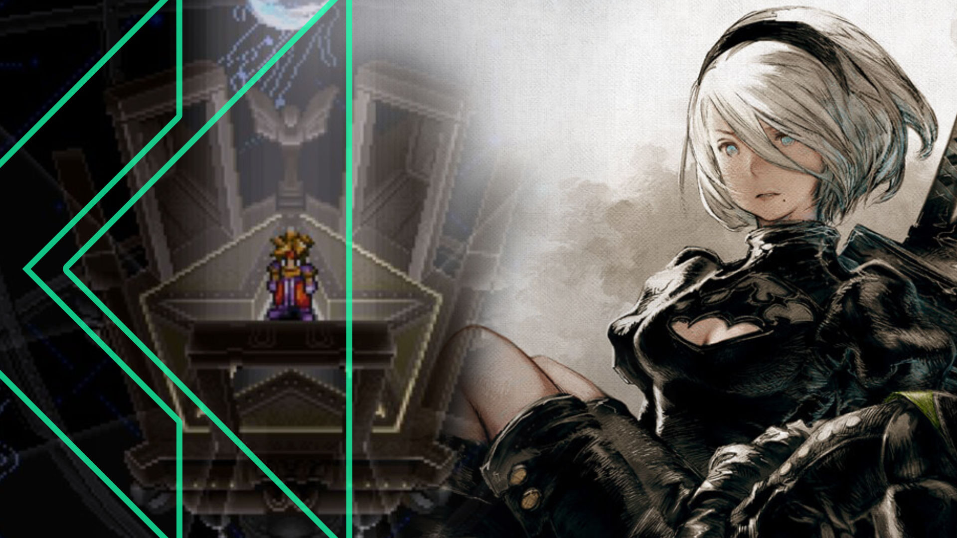 Retro Encounter 257 graphic featuring Terranigma and NieR Automata artwork