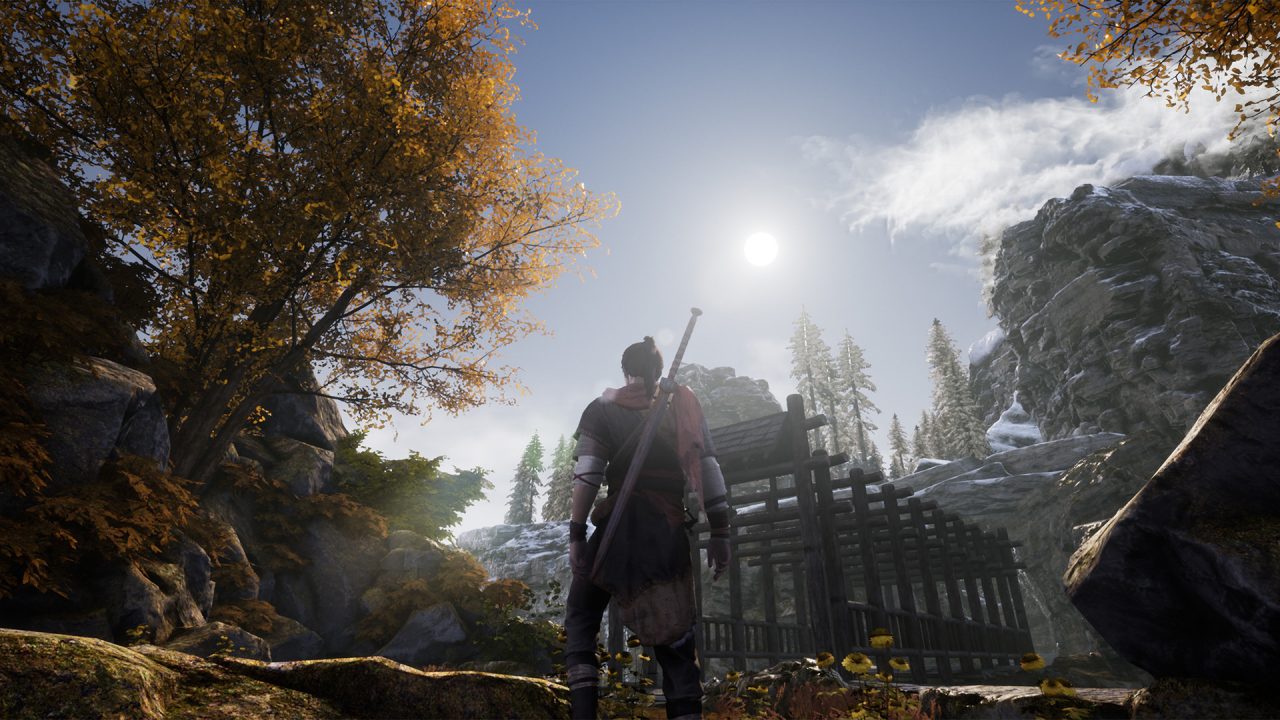 A cold forest in the north as the player explores in Xuan-Yuan Sword VII.