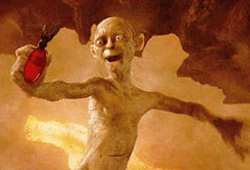 Gollum takes an Elixir to the fires of Mount Doom: Use my preciousss items? Perish the thought!