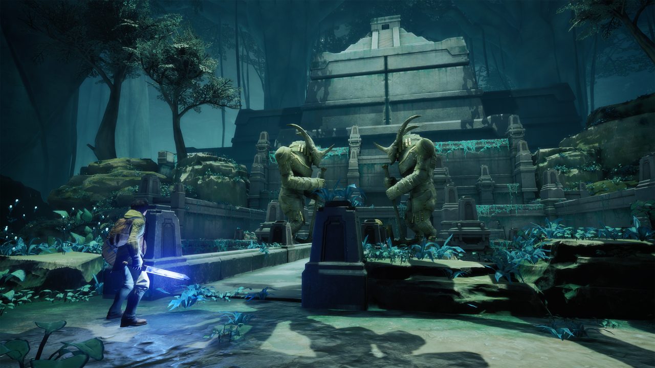 The nameless protagonist looks out at the Labyrinth in Chronos: Before The Ashes