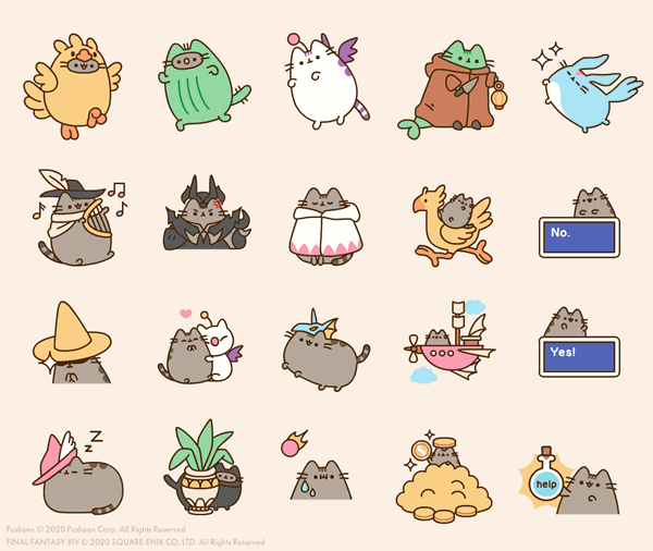 Final Fantasy XIV Pusheen Stickers
