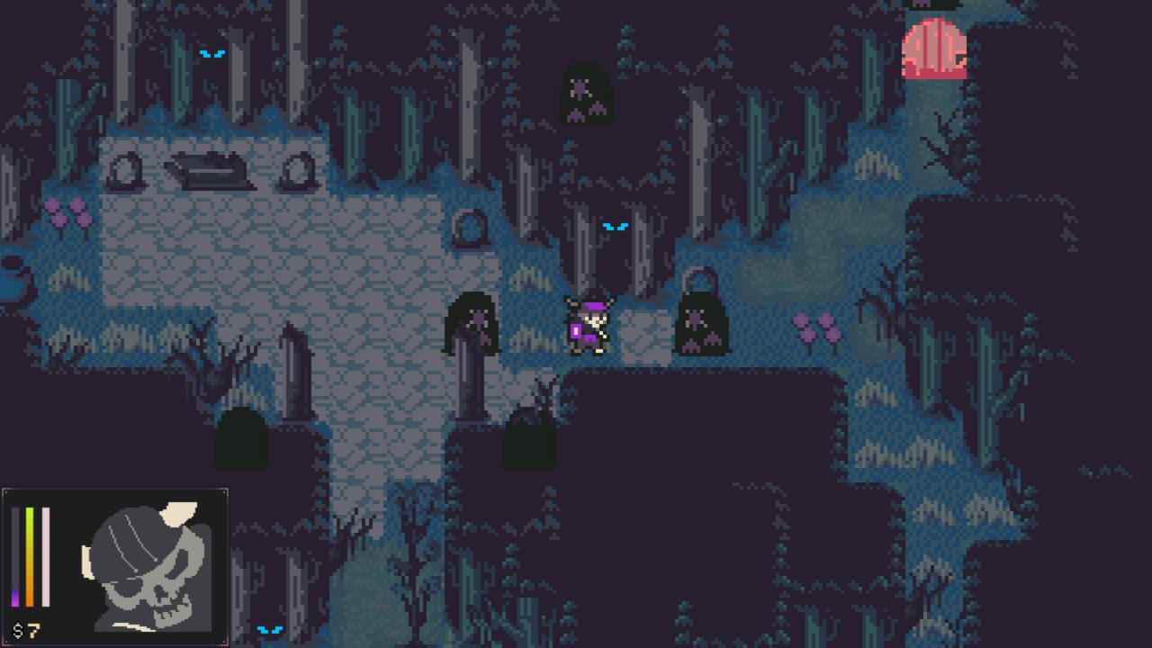 Roaming through the forest with creepy glowing blue eyes in the trees around.