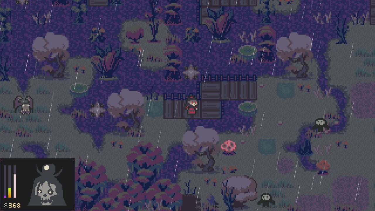 The main character roams through the swamp.