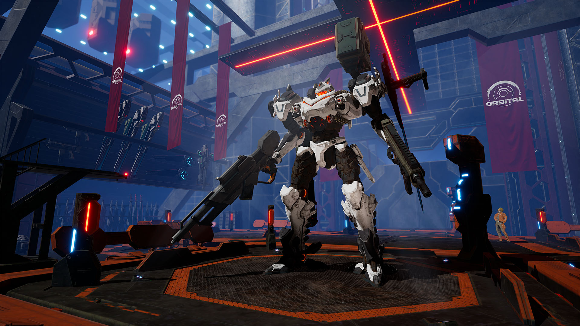 A view of a mech in Daemon x Machina from Marvelous' First Studio.