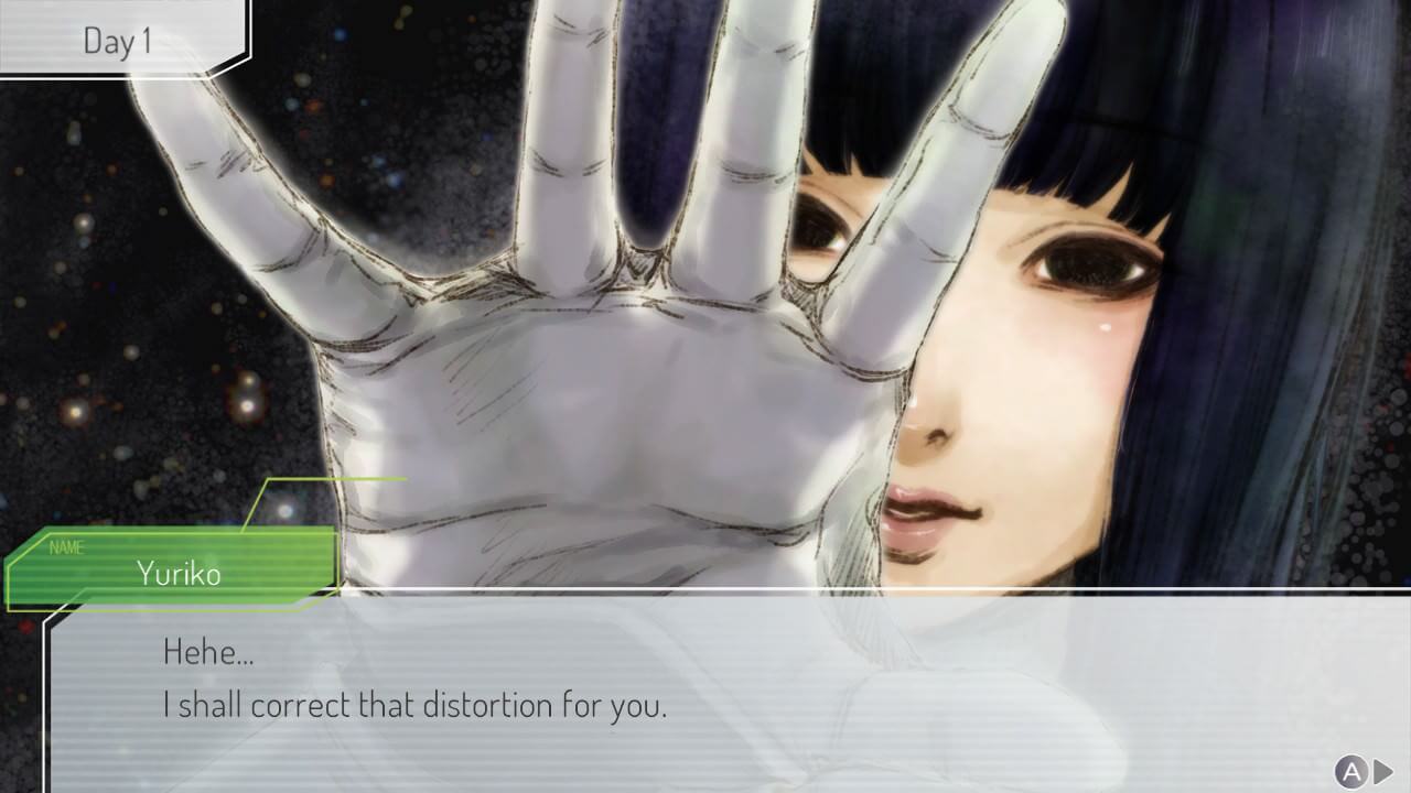 A woman reaches out a hand in Gnosia.