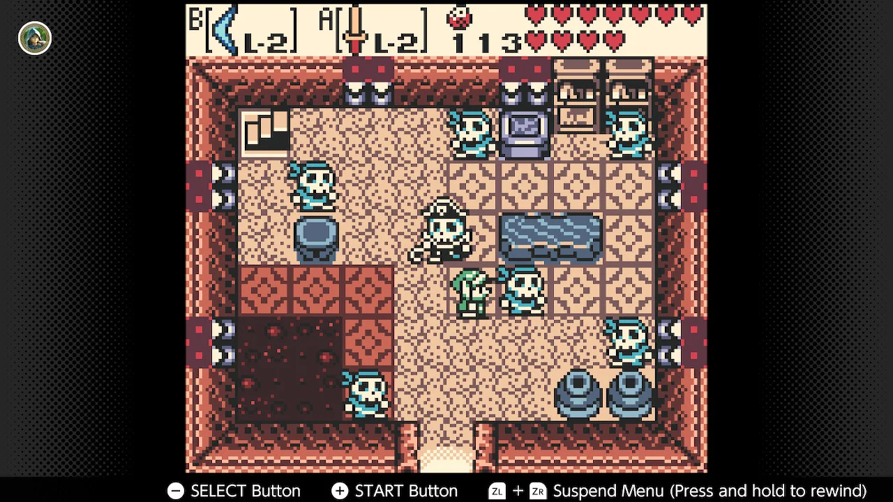 Skeleton pirates fill a building in Oracle of Seasons.