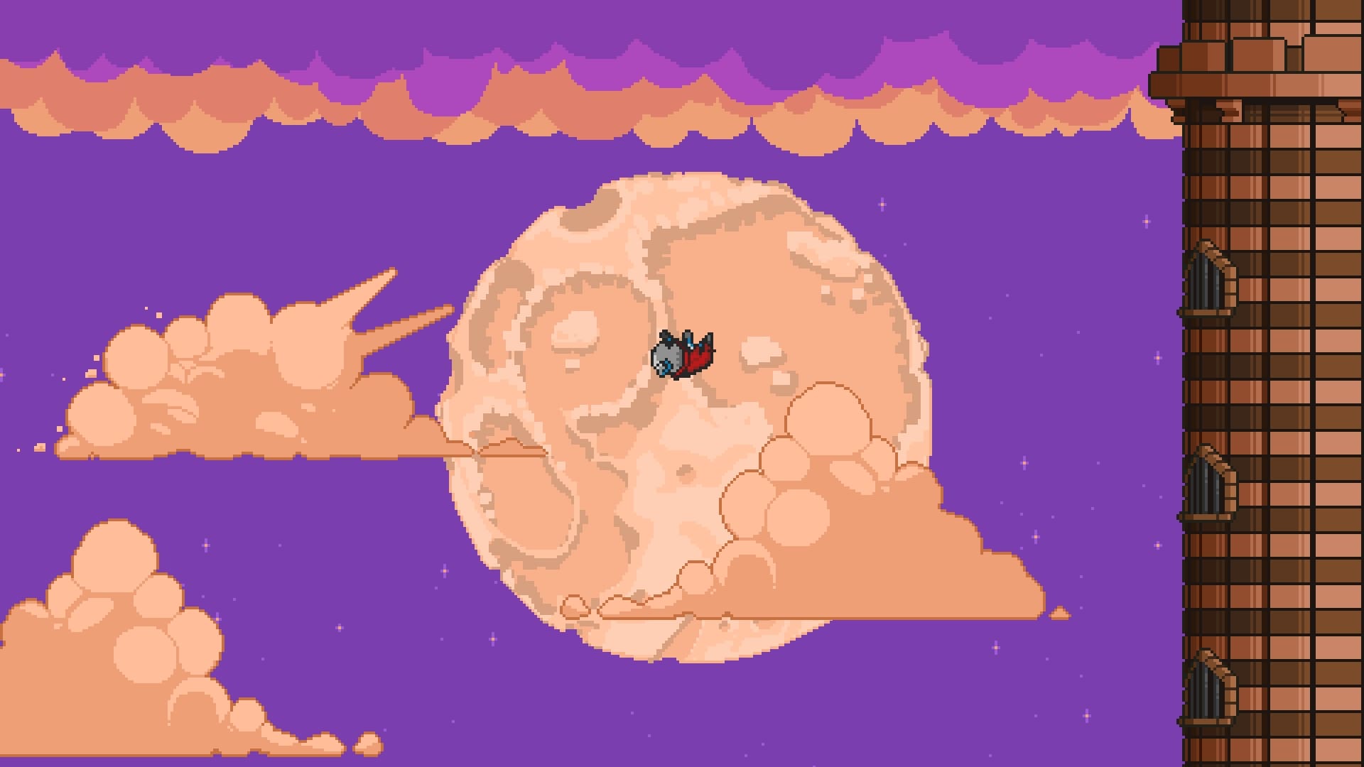 The Knight from Good Night, Knight falling from the monster-infested tower.