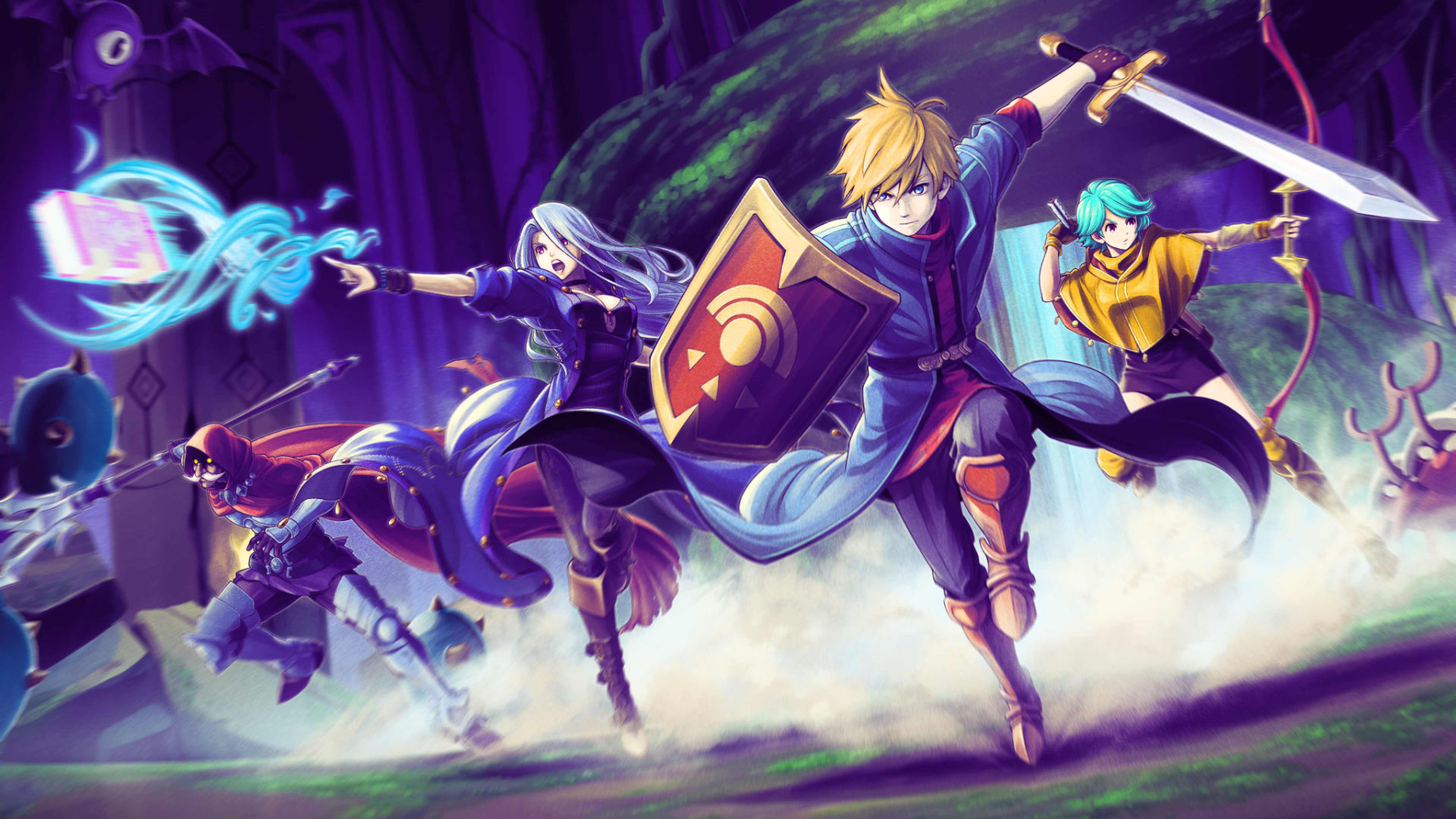 Oceanhorn: Chronos Dungeon Artwork of the main cast ready for battle.