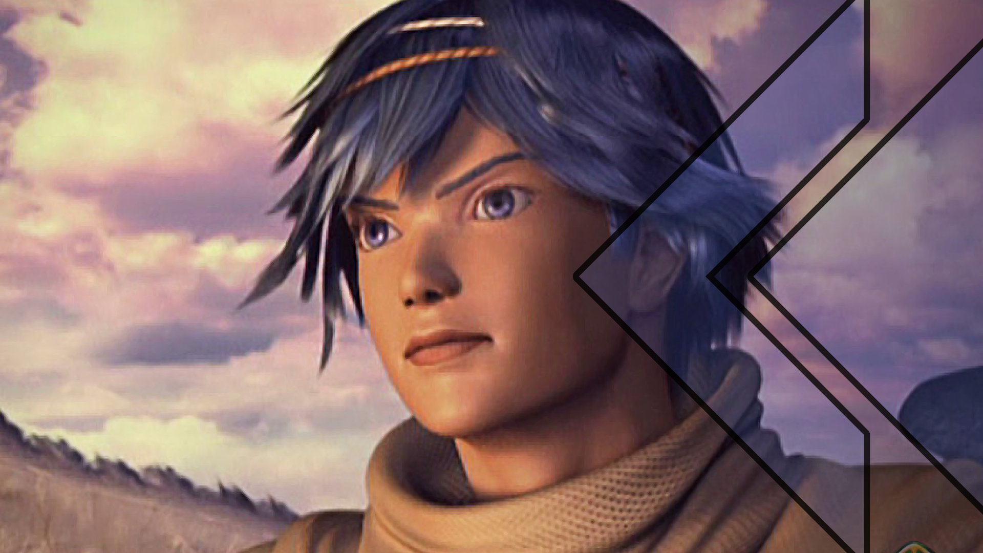 Retro Encounter 272 Baten Kaitos hero looks out in the distance during a sunset with determination.