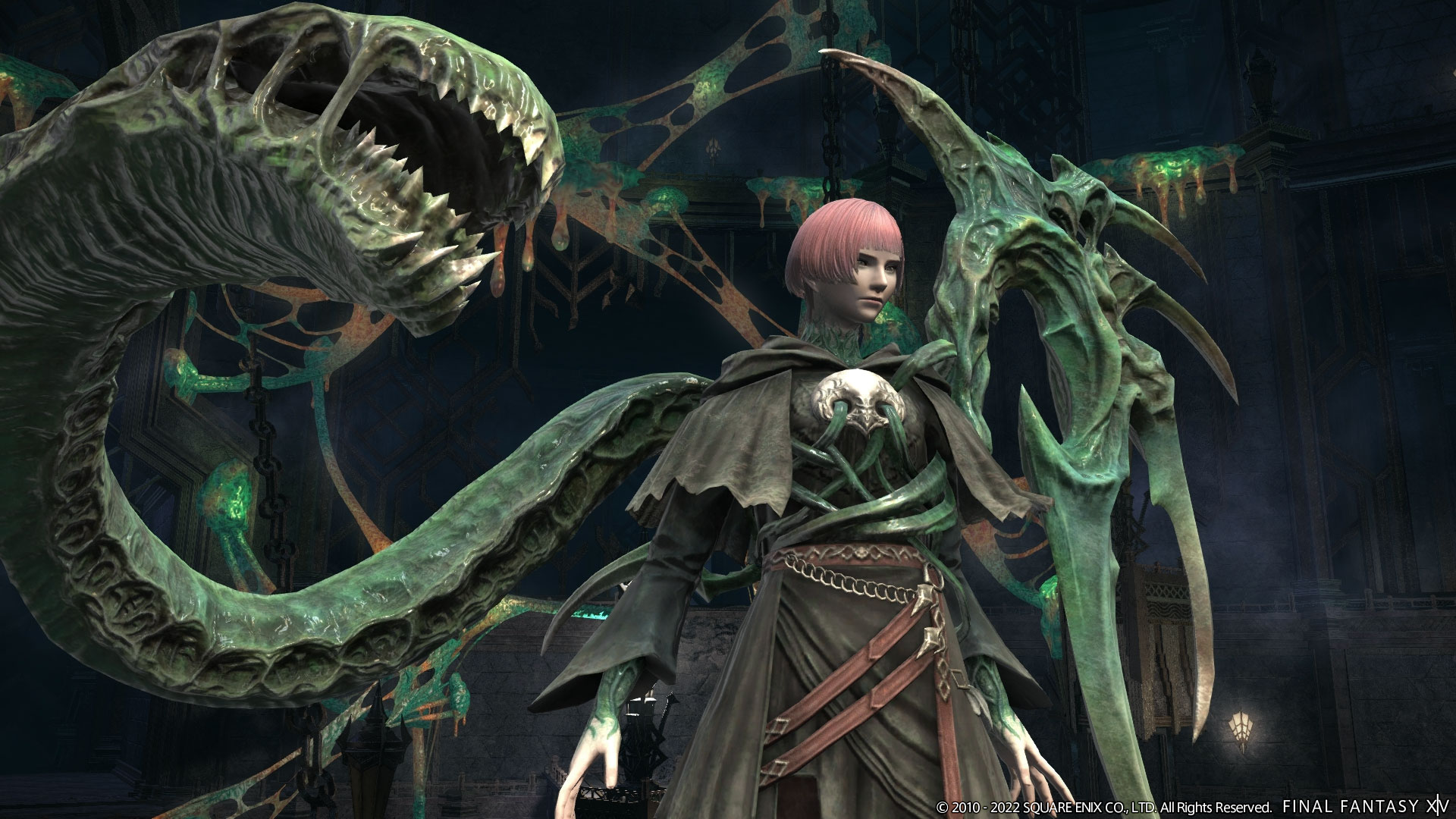 Screenshot From Final Fantasy XIV: Endwalker Patch 6.2 Featuring A Masked Boss