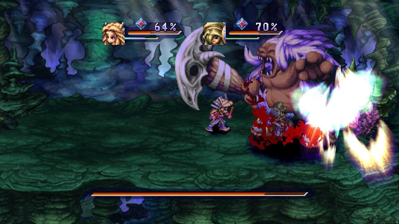 A yeti boss fight in Legend of Mana.