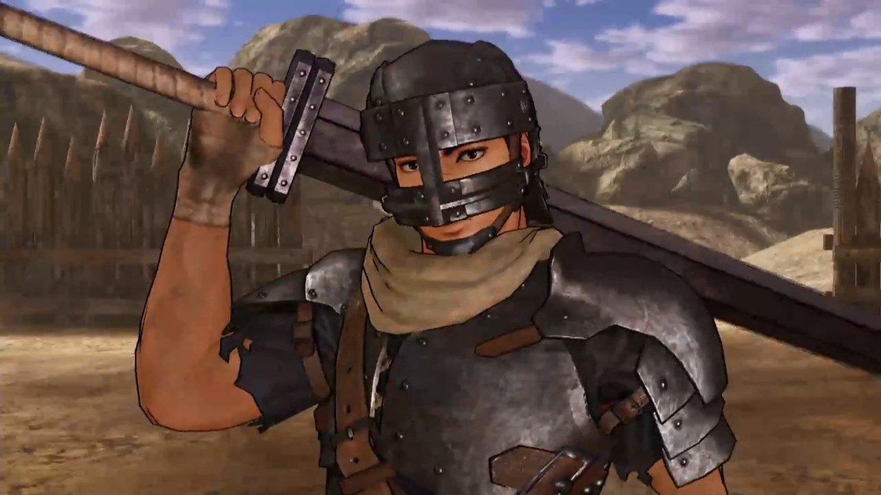 Screenshot of Guts in armor from Berserk and the Band of the Hawk.