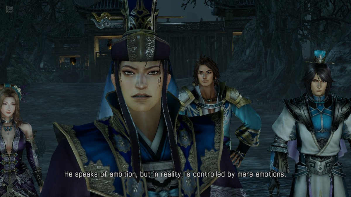 Screenshot of Dynasty Warriors 8 Xtreme Legends depicting a cutscene featuring the Sima famila.