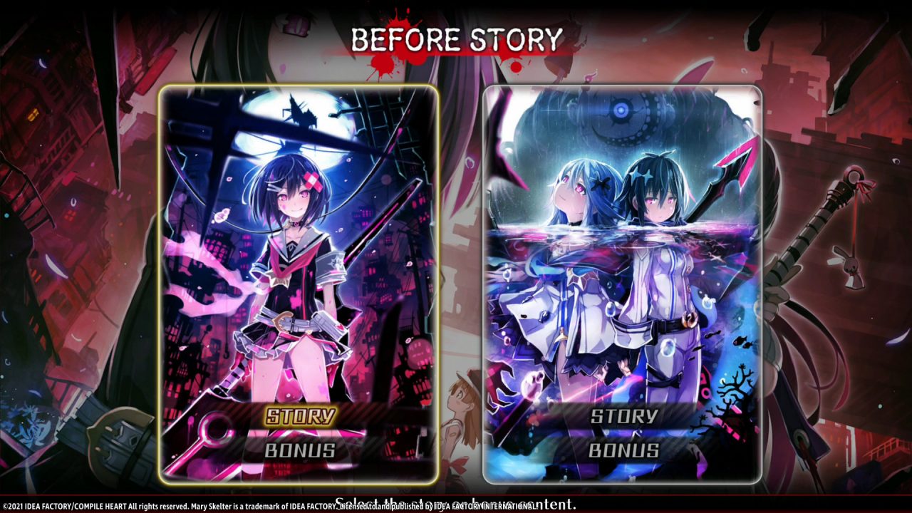 Mary Skelter Finale includes Mary Skelter: Nightmares and Mary Skelter 2 in the Before Story mode. Mary Skelter Finale includes Mary Skelter: Nightmares and Mary Skelter 2 in the Before Story mode.