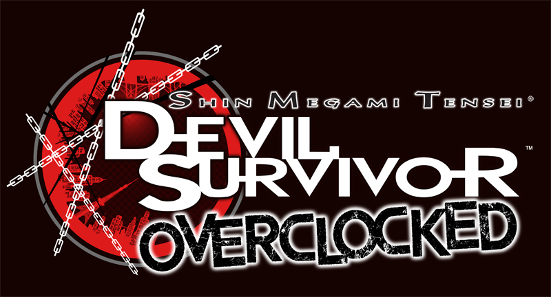 Shin Megami Tensei Devil Survivor Overclocked Logo (US, on Black)