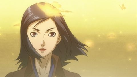 An anime visual of Maya Amano shrouded in light in Persona 2 Eternal Punishment