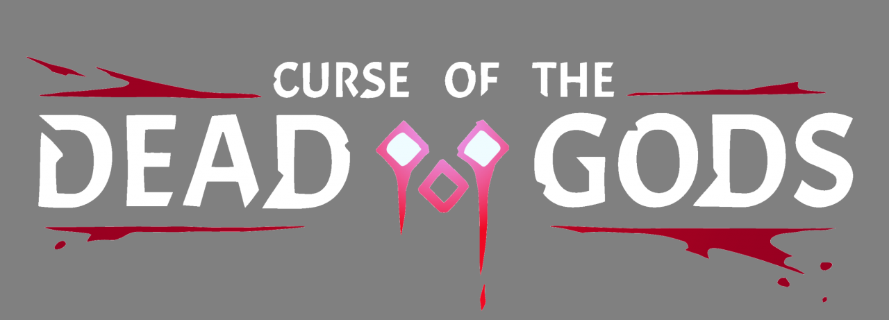 Curse of the Dead Gods Logo White and Color