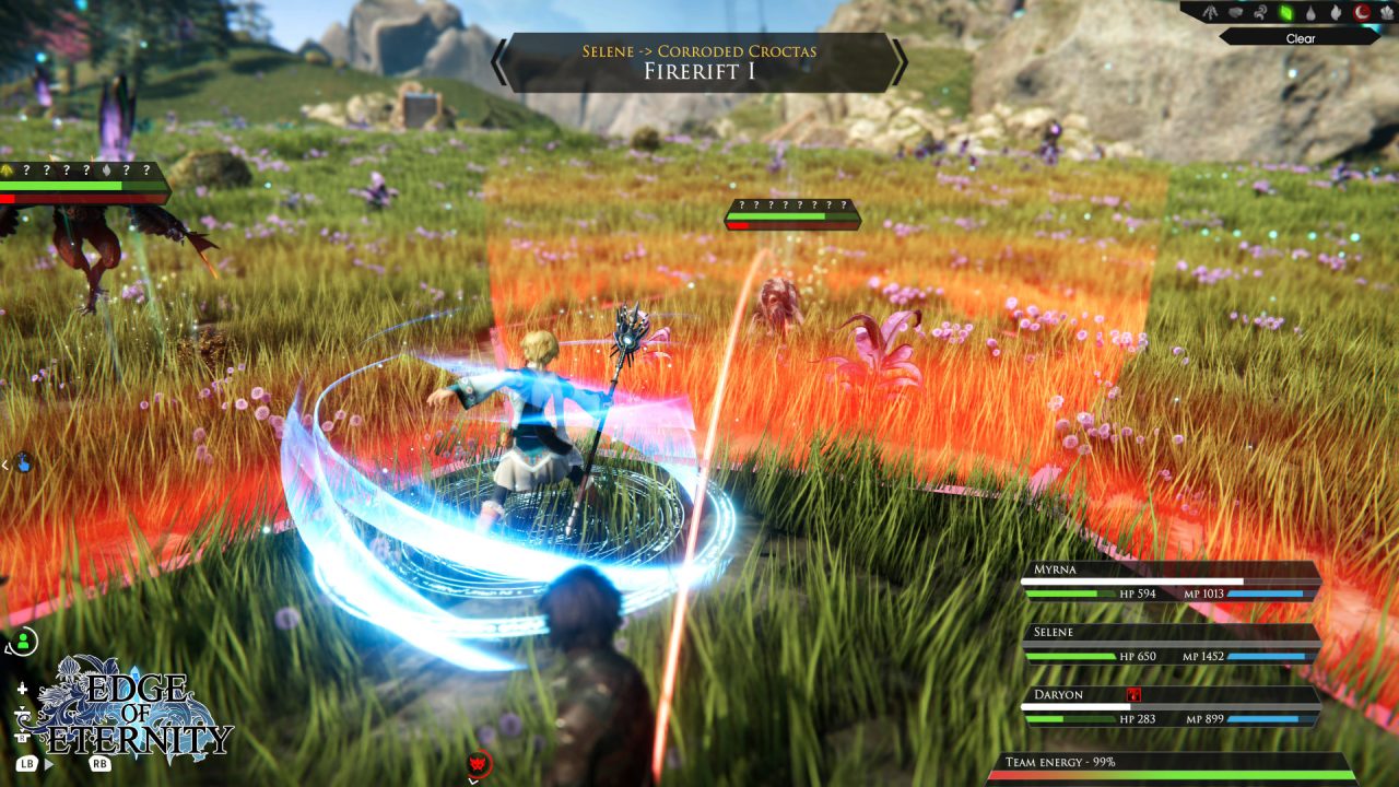 A battle screenshot from Edge of Eternity.