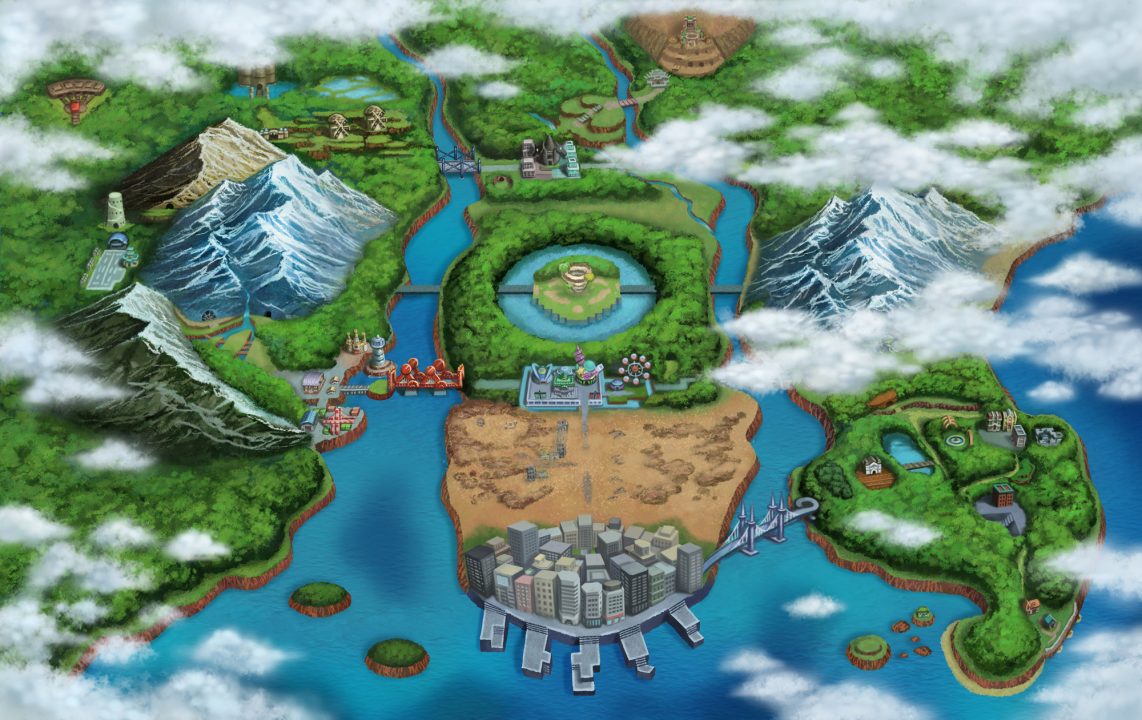 Artwork of the world of Pokemon Black and White