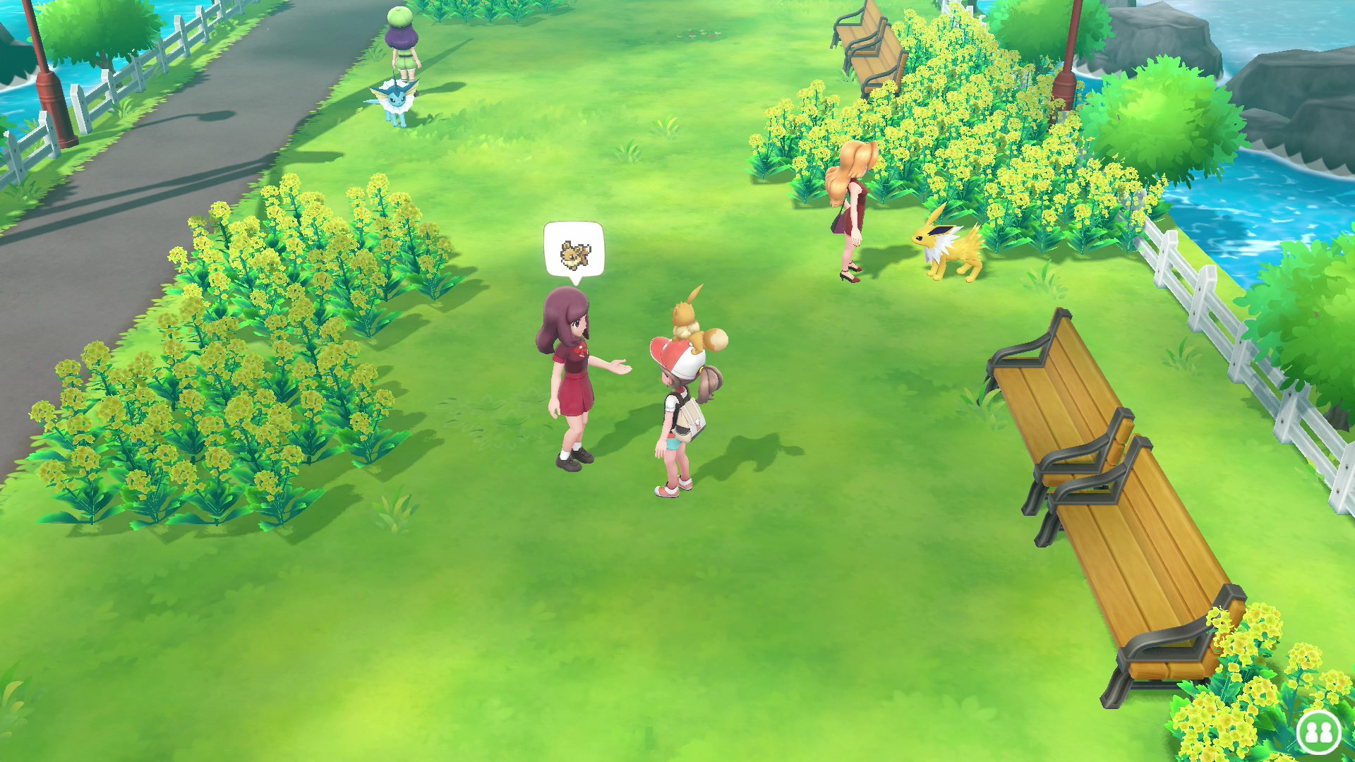 Side trip let s go. Pokémon Let’s go Pikachu и Let’s go Eevee. Игра Nintendo Pokemon: Let's go, Eevee!. Покемон Пикачу игра. Покемоны игра скрин.