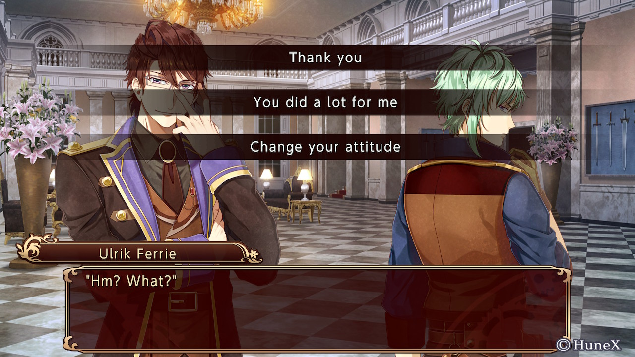 Screenshot showing dialog choices in Steam Prison of 'thank you,' 'you did a lot for me,' and 'change your attitude.'