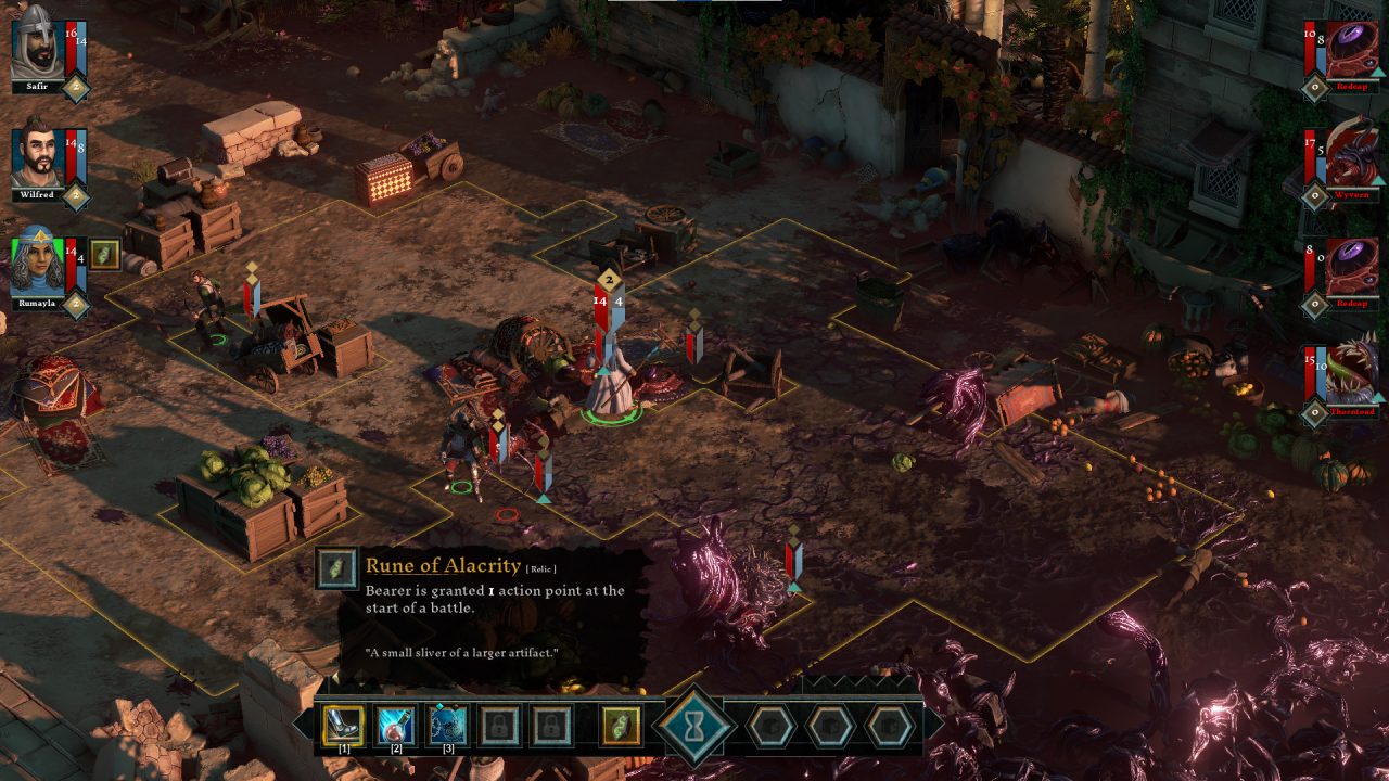 Casting the Rune of Alacrity during a combat encounter in The Hand of Merlin.