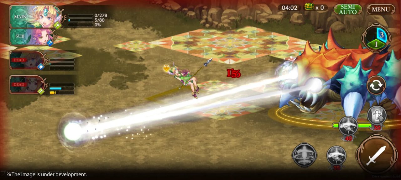 A battle scene in Echoes of Mana
