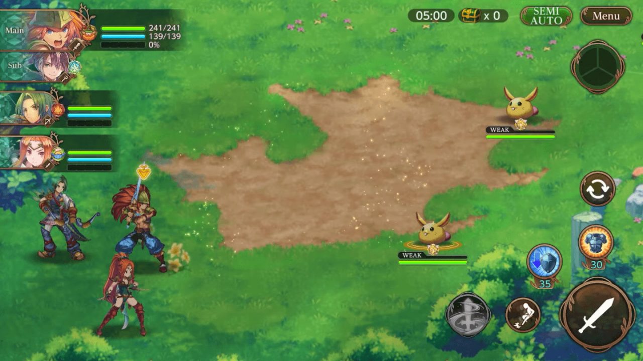 A battle with Duran from Trials of Mana at the lead in Echoes of Mana.
