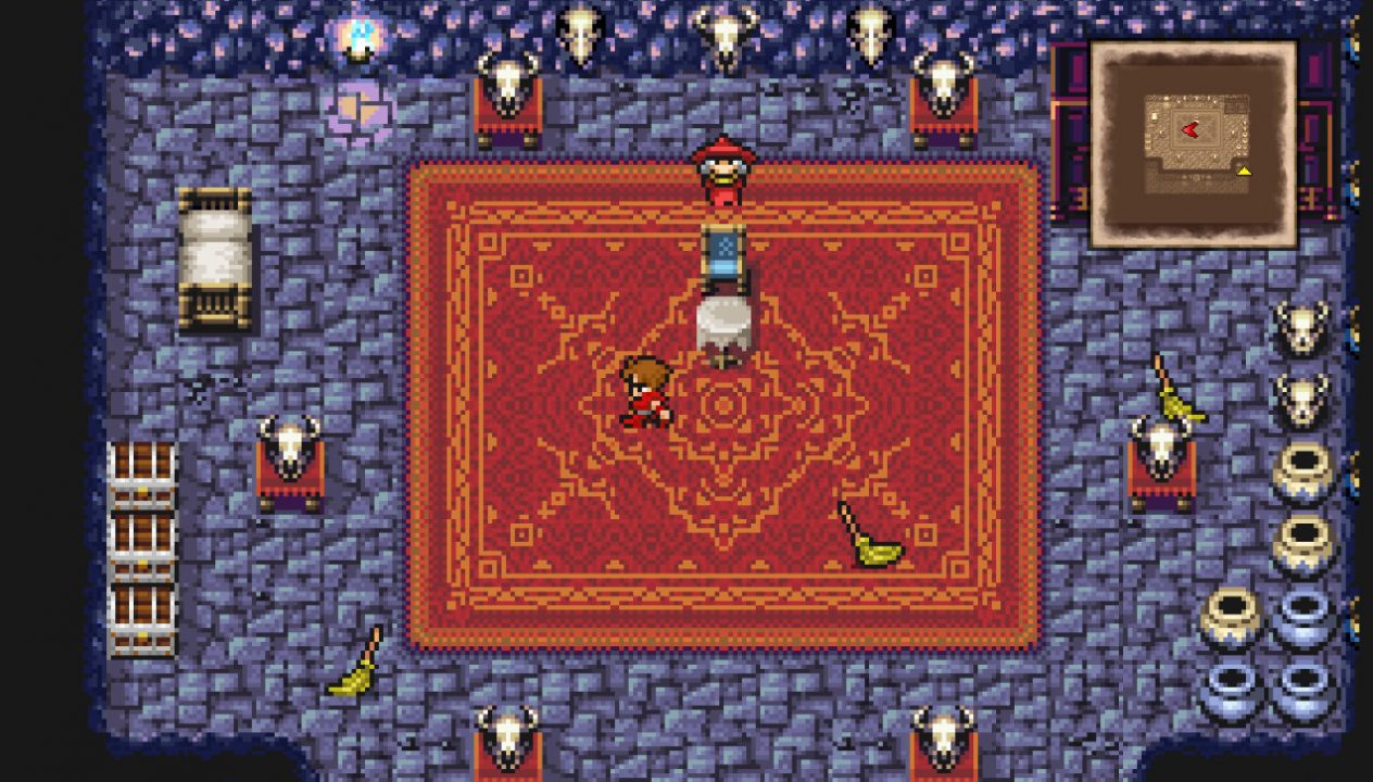 A screenshot of Firion in a room in Final Fantasy II Pixel Remaster