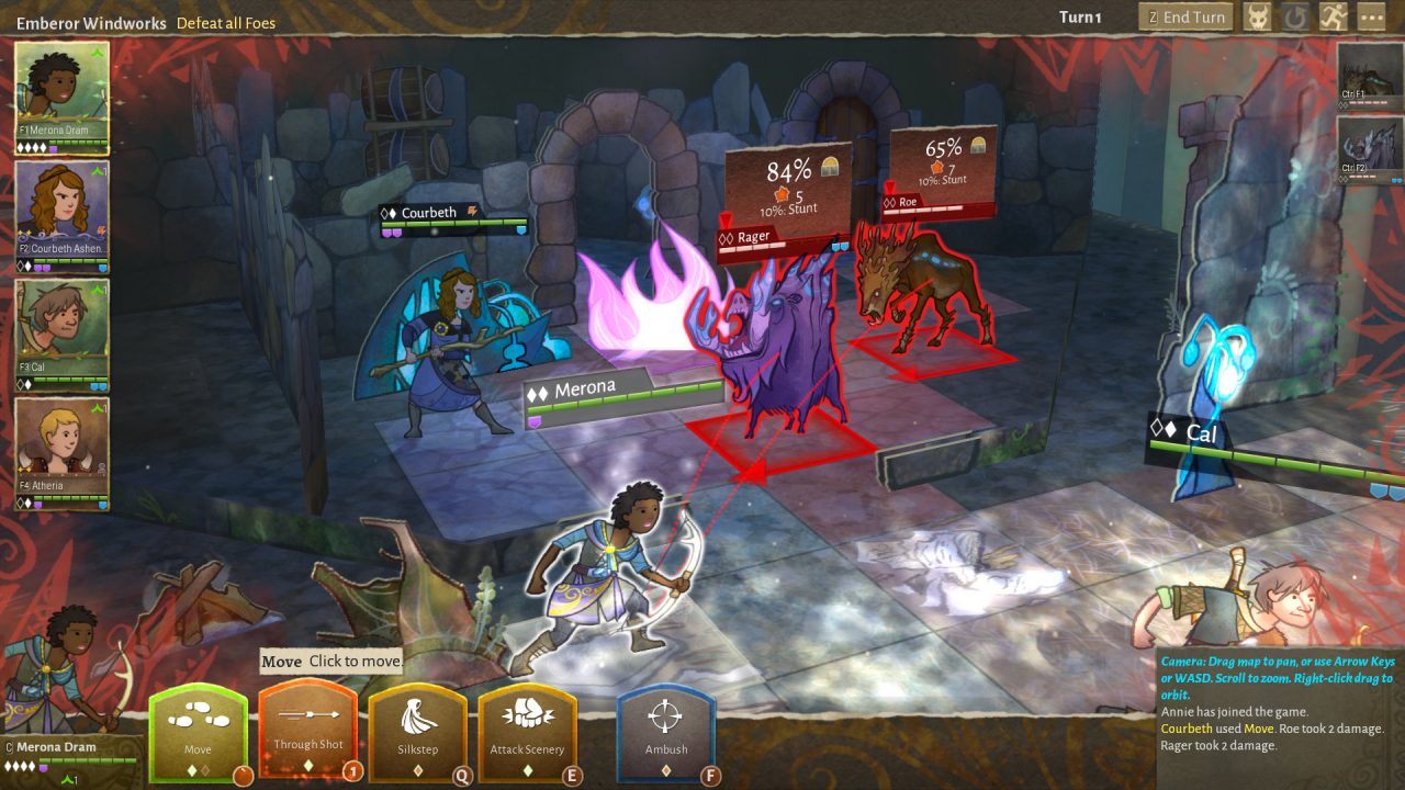 Characters fight monsters in a pop-up background.