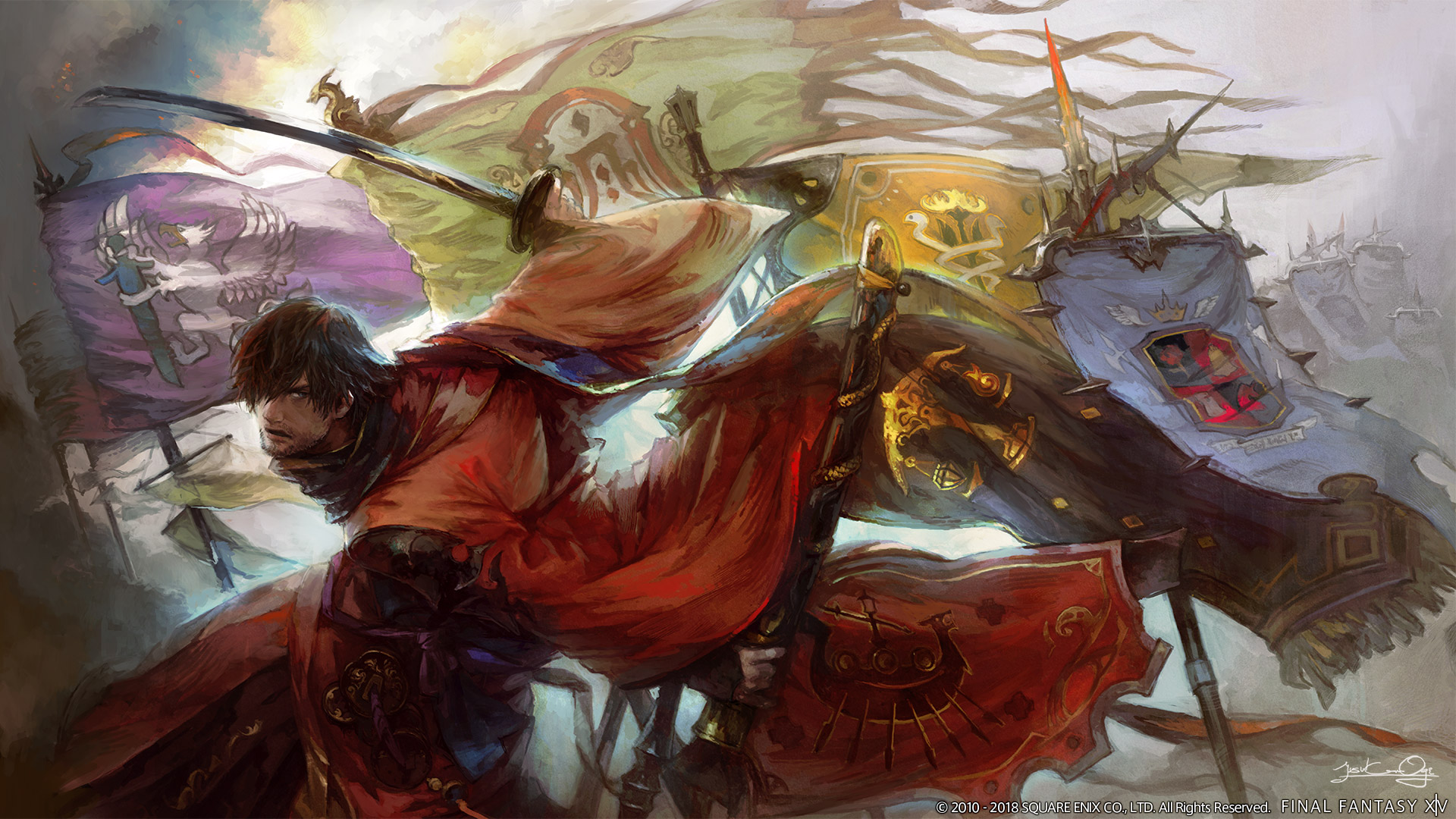 Artwork depicting the Warrior of Light from Final Fantasy XIV: Stormblood