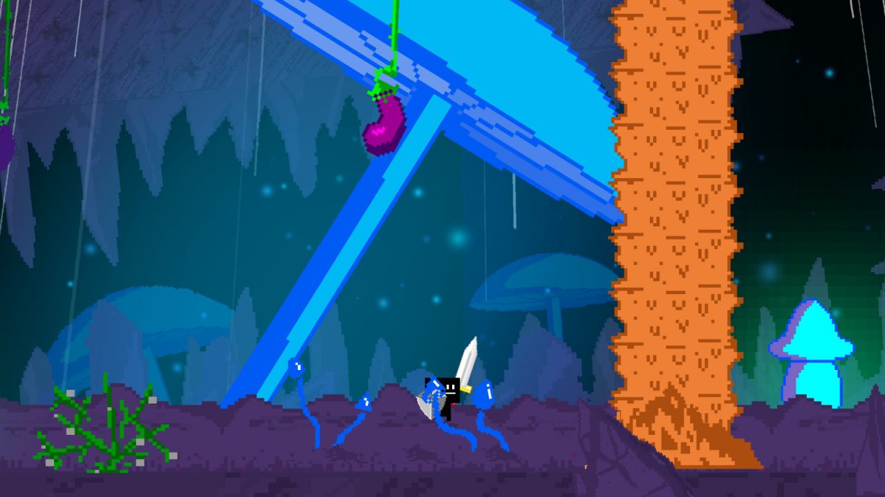 A big musrhoom falls over in the background in Parasight