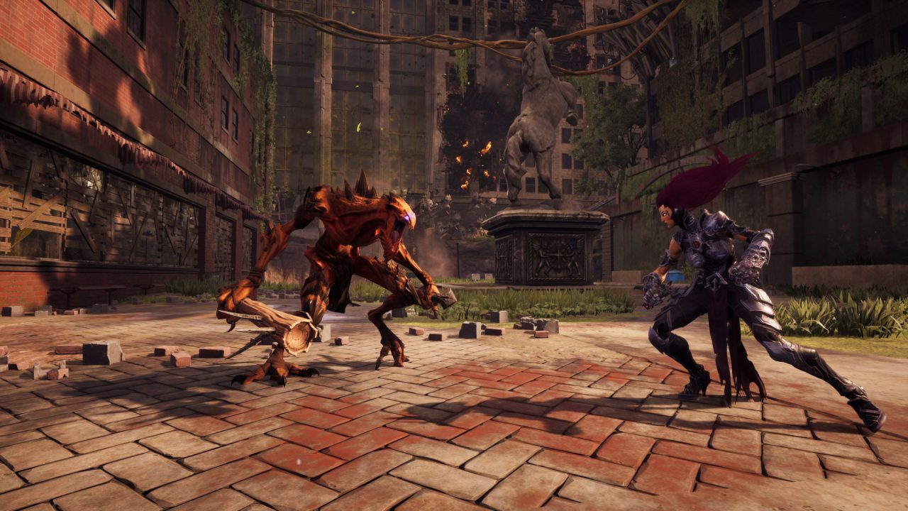 Screenshot From Darksiders III Featuring Fury Fighting A Demon