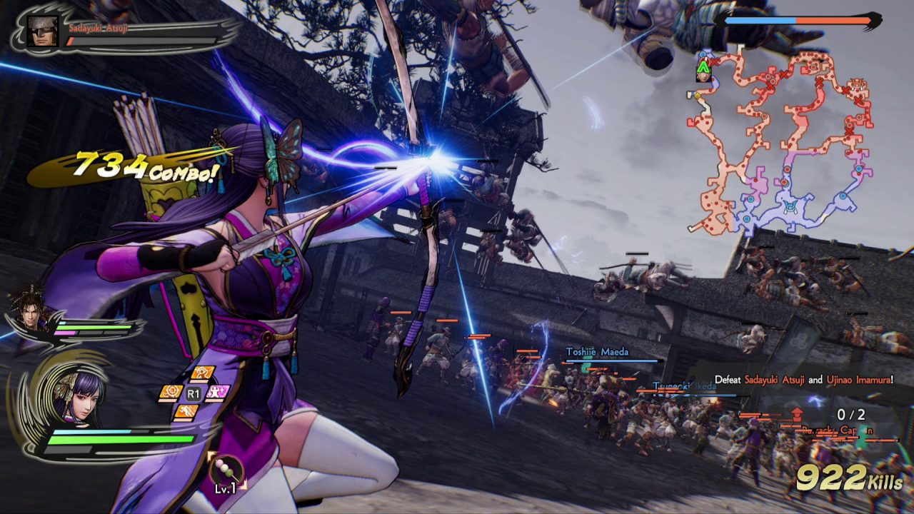 Samurai Warriors 5 combat with an archery-based special attack.