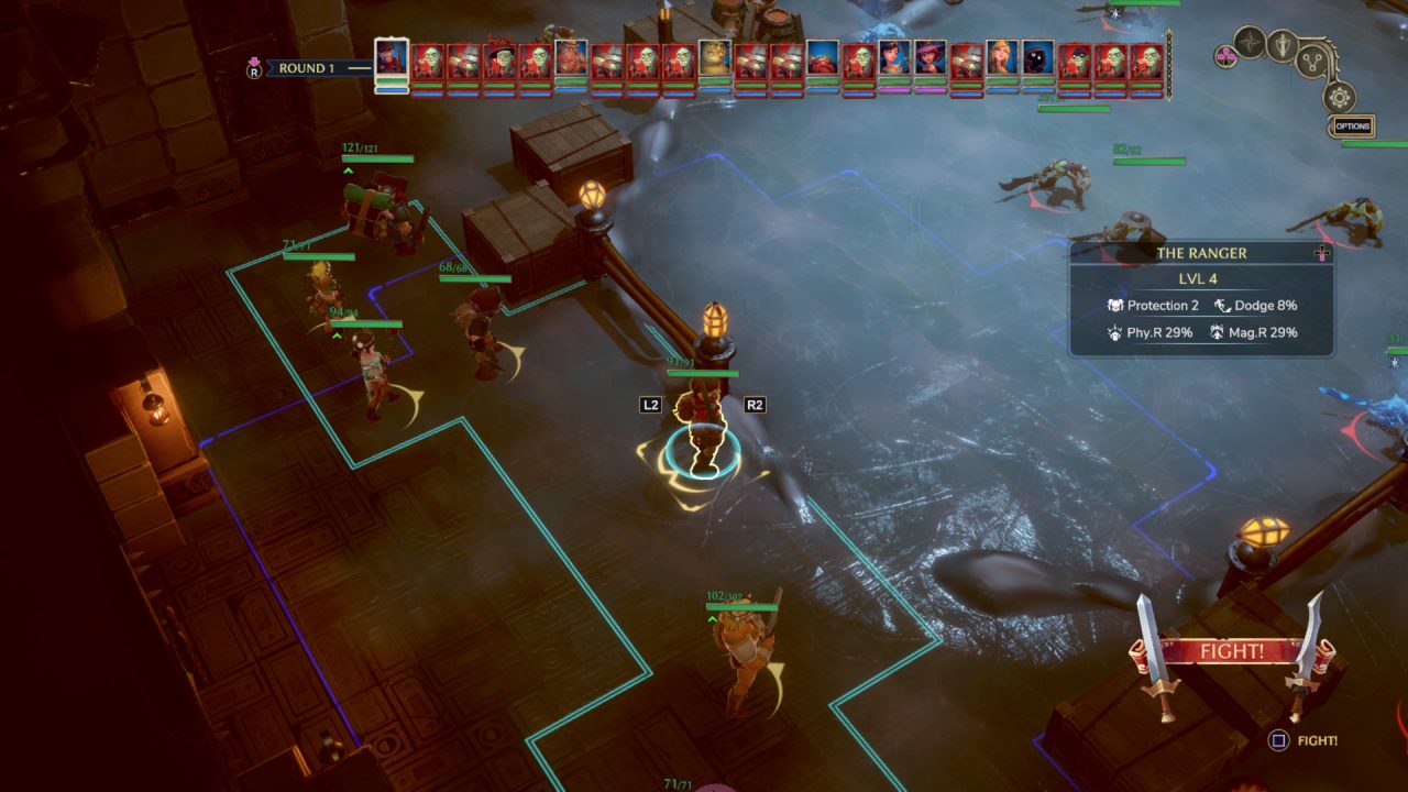 The party battling goblins atop an ice rink in the Dungeon of Naheulbeuk.