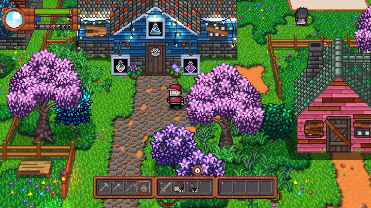 Surveying the area in Monster Harvest.