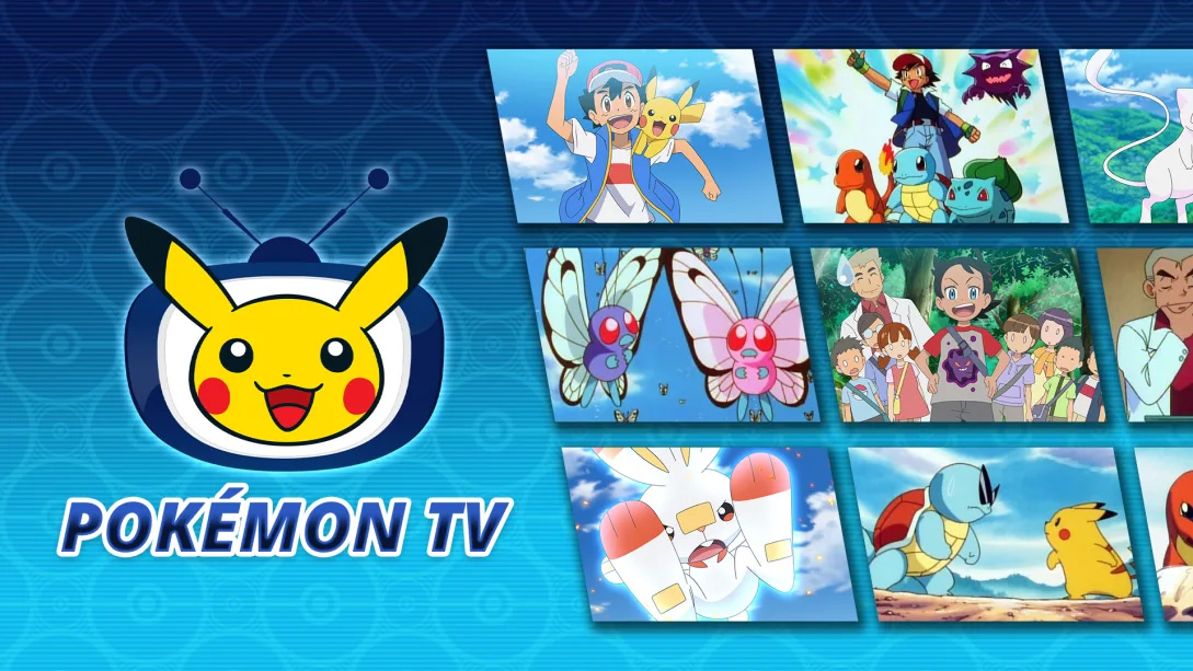 Pokemon TV App Hero Image showing logo and screens from the anime