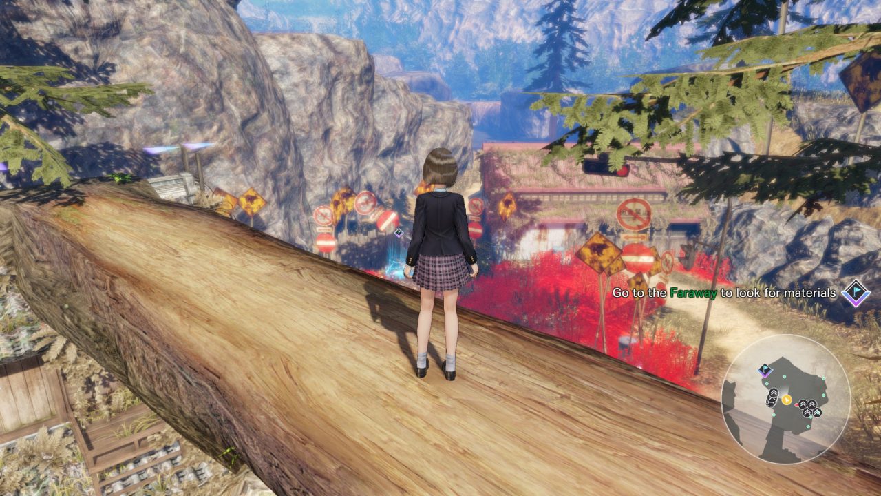 Blue Reflection: Second Light protagonist Ao Hoshizaki overlooks a colorful environment.