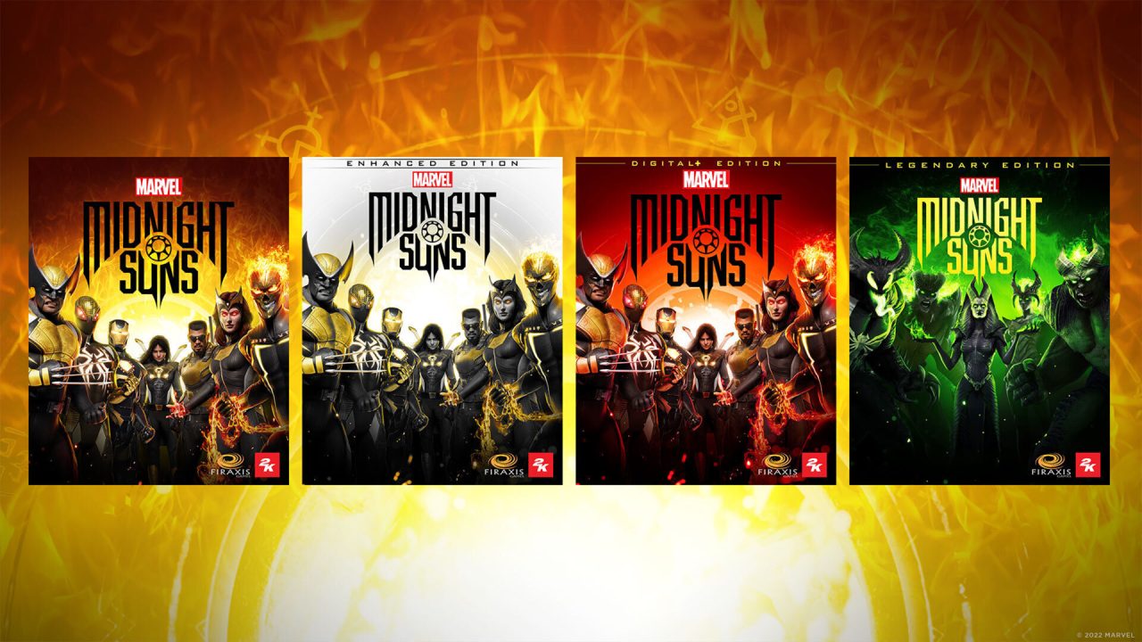 Marvel's Midnight Suns artwork showcasing all four game editions