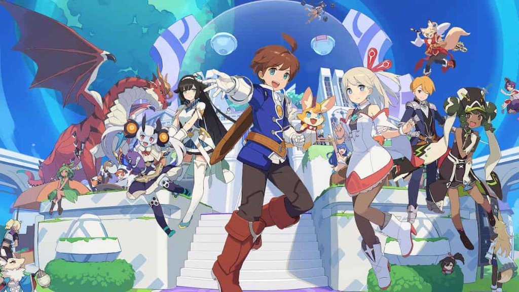 Key art depicting the motley crew of World Flipper.