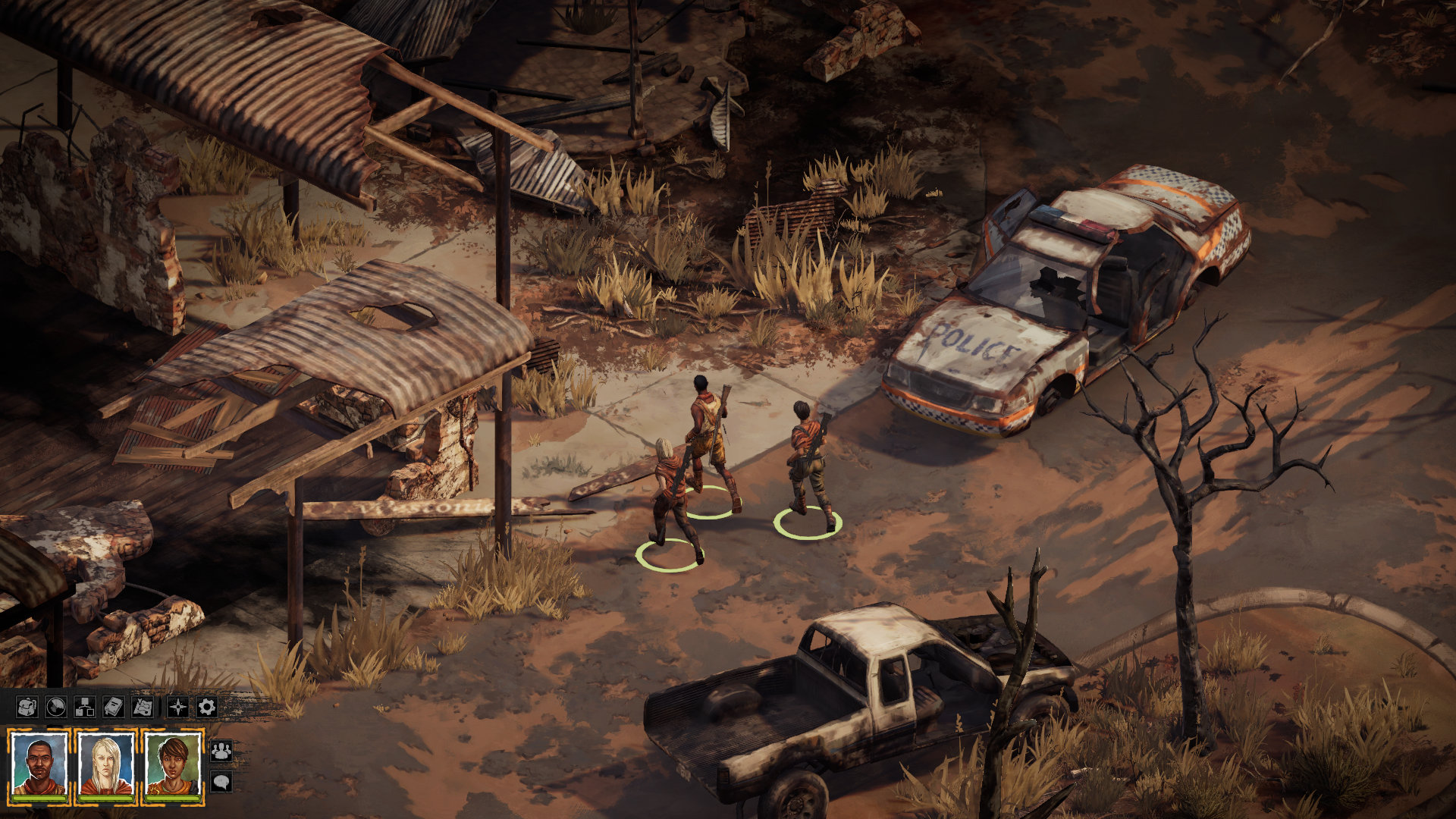 Characters walk around a bombed out area in Broken Roads, one of several RPGs coming this week