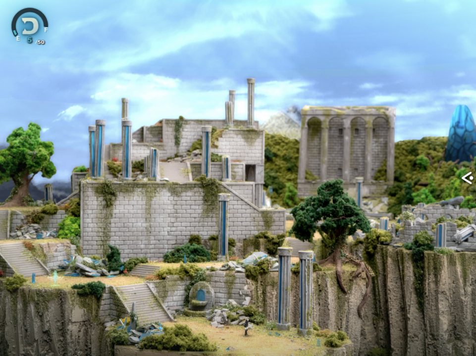 Fantasian screenshot of ancient ruins overtaken by mother nature.