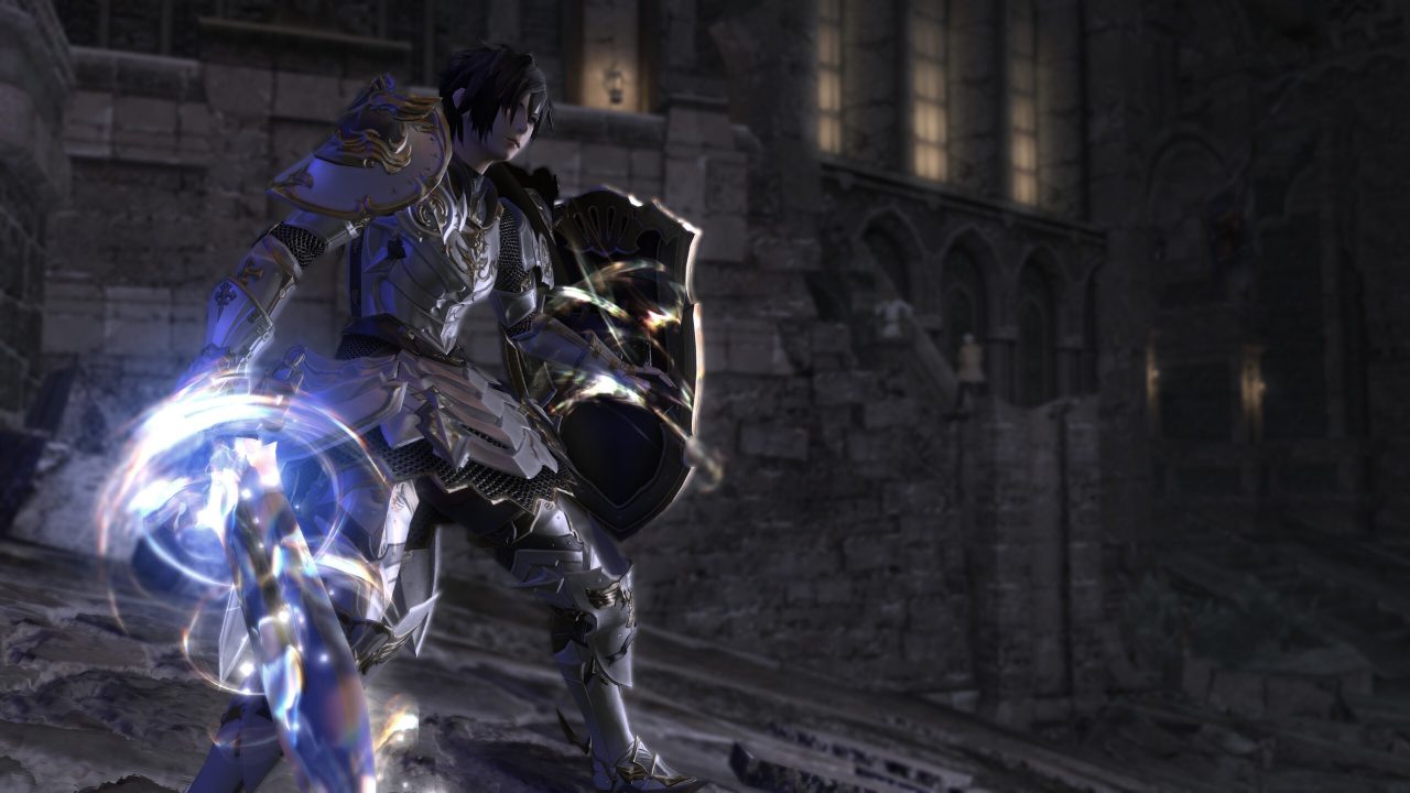 A Final Fantasy XIV paladin Edengate armour glamour.