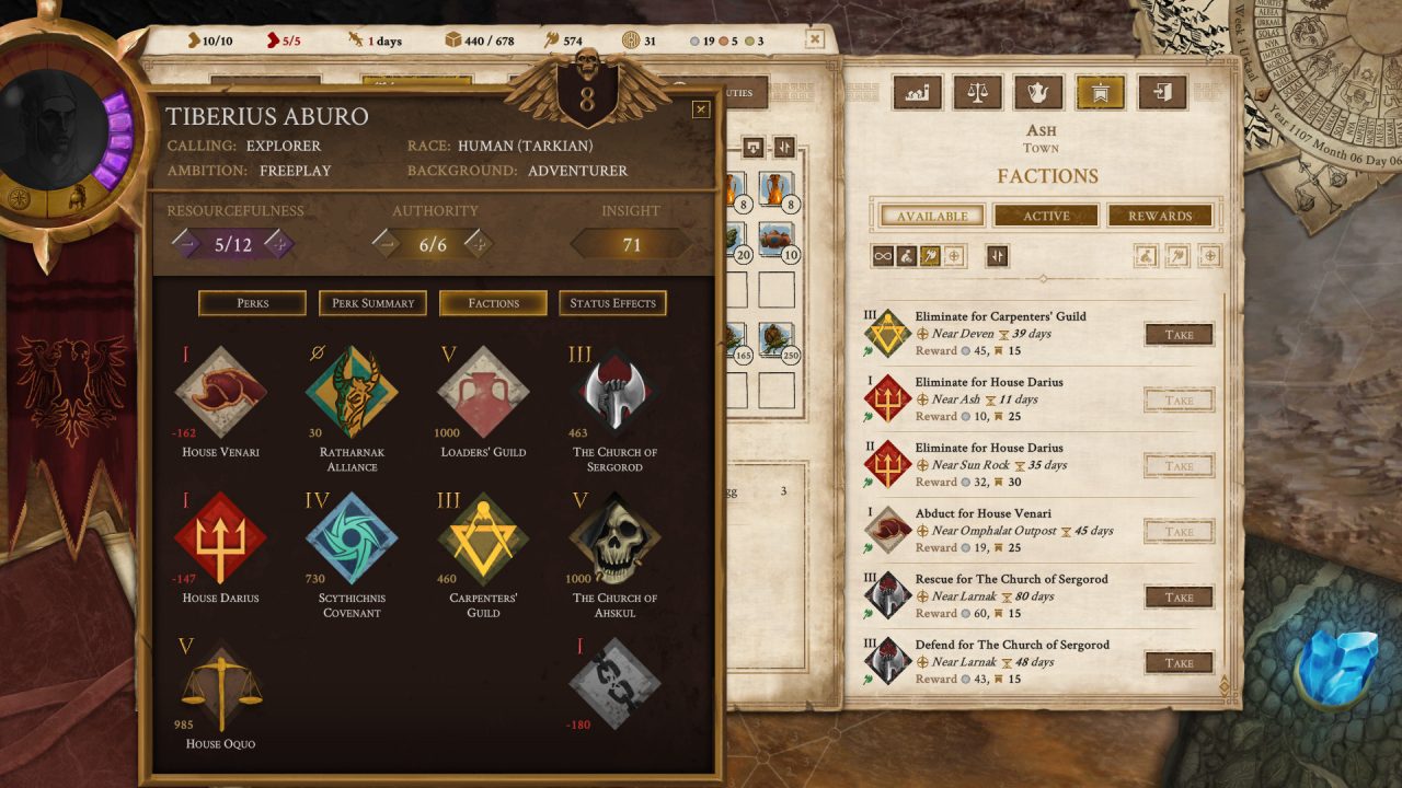 Various role-playing growth systems in Vagrus: The Riven Realms.
