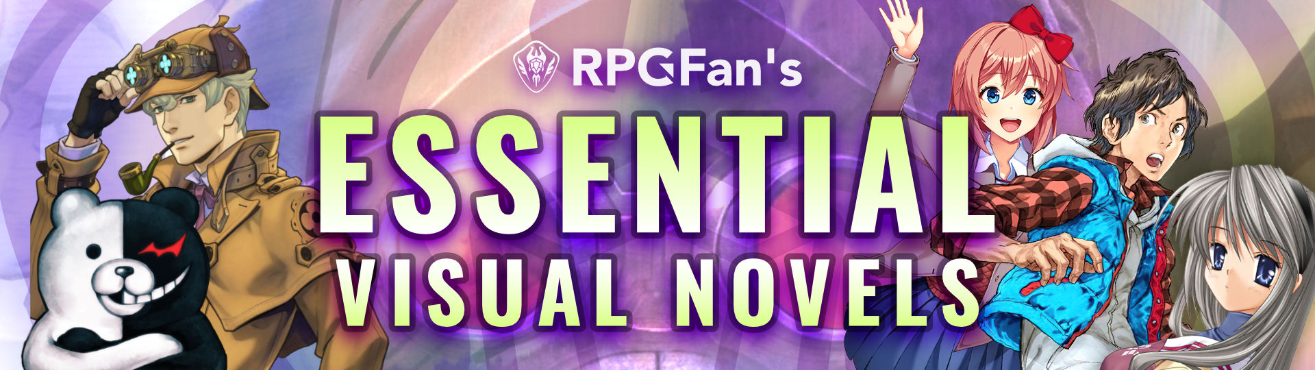 RPGFan's Essential Visual Novels Title and Character Collage