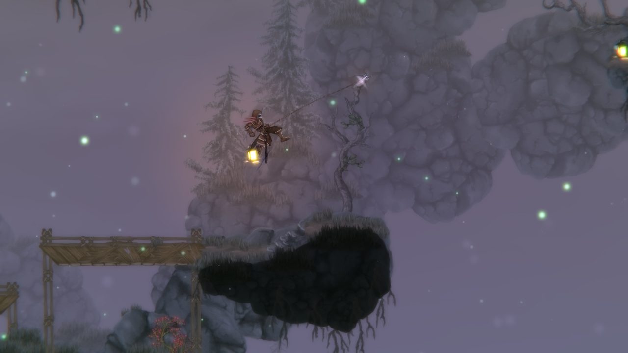 Hookshot off a cliff.